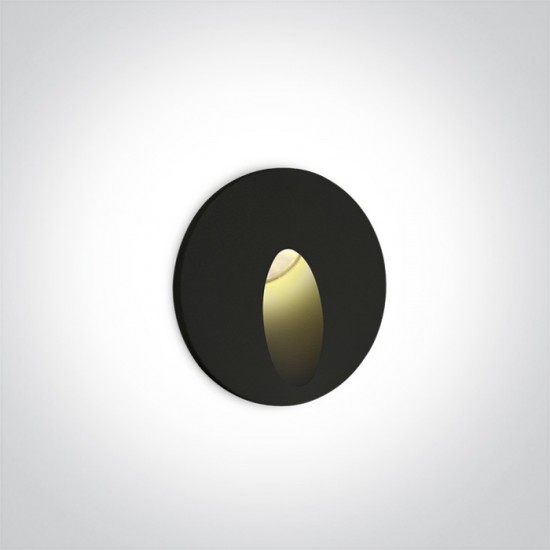 One light LED аплик за вграждане, 3W, топла бяла светлина 68030/B/W - Плафониери и аплици външни