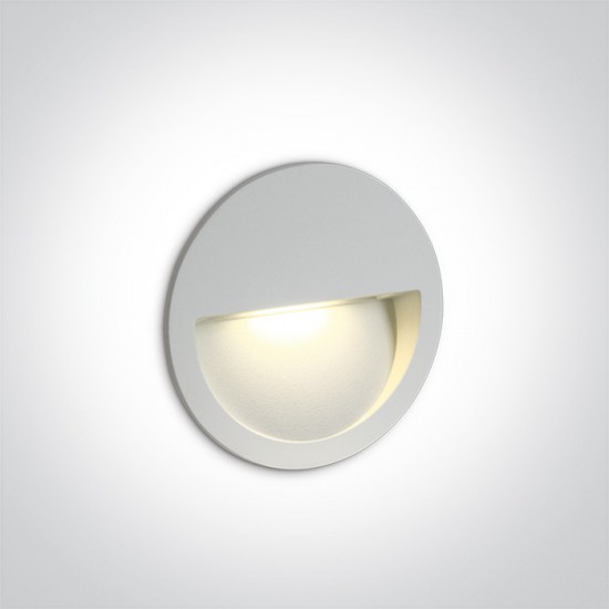 One light LED аплик за вграждане, 3W, топла бяла светлина 68068/W/W - Плафониери и аплици външни