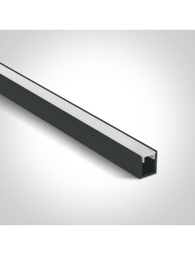 LED ленти и профили - One light Черен профил 2m за 5mm ленти + PC Дифузер опал 7901/B