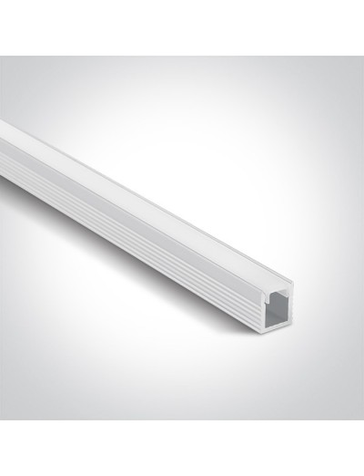 LED ленти и профили - One light Бял профил 2m за 5mm ленти + PC Дифузер опал 7901/W