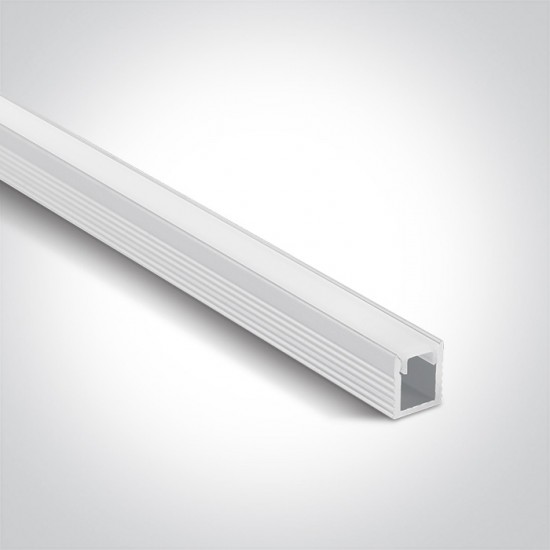 One light Бял профил 2m за 5mm ленти + PC Дифузер опал 7901/W