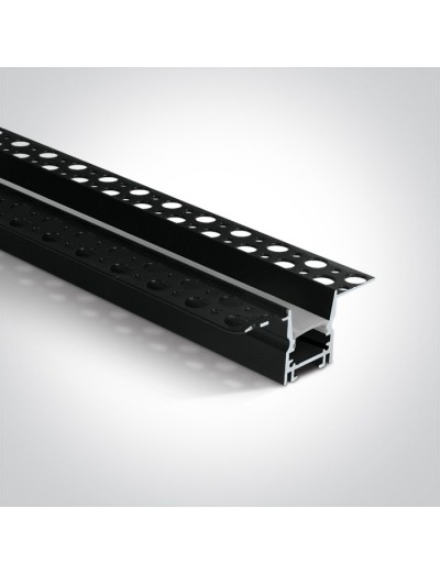 LED ленти и профили - One light Черен Trimless профил 2m за 12mm ленти + PC Дифузер Опал 7903TR/B