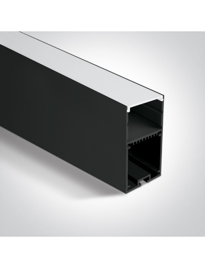 LED ленти и профили - One light Черен профил 2m + PC Дифузер Опал 7910/B