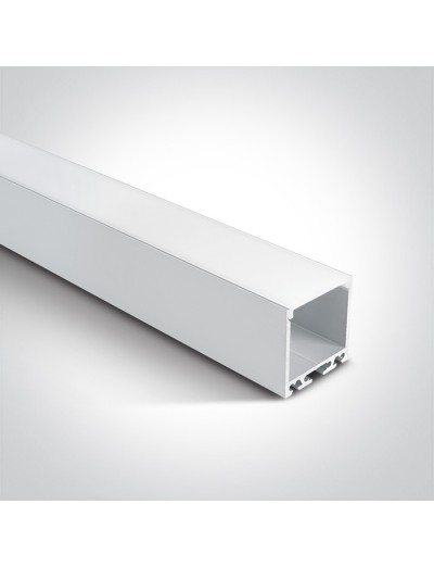 LED ленти и профили - One light Бял профил 2m + PC Дифузер Опал 7912/W