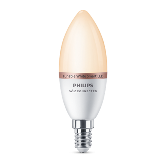 Philips Smart с WiZ Led лампа Е14, C37, 4.9W, 470Lm, 2700-6500K, 871951437238200 - LED лампи WiZ
