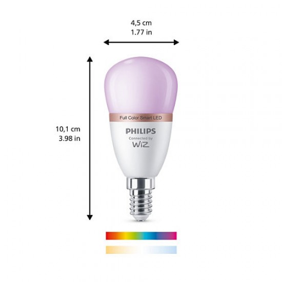 Philips Smart with WiZ Led lamp E14, P45, 4.9W, 470Lm, 2200-6500K, RGB 871951443733300