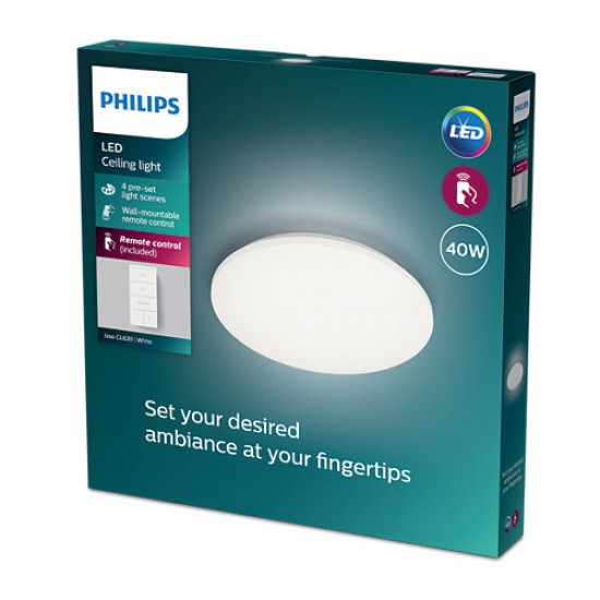 Philips LED Плафониера Izso, 2700-6500K, 40W, дистанционно 872016919609400 - Плафониери