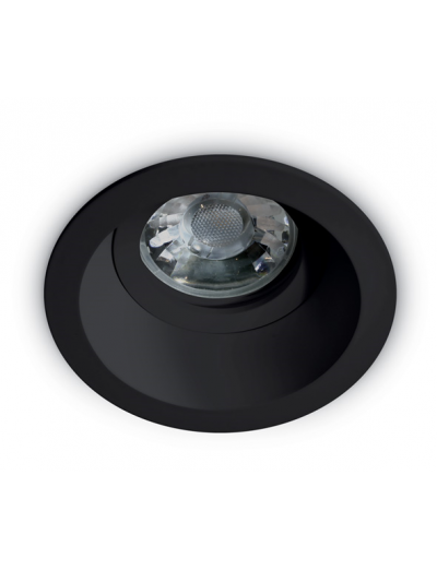Интериорно осветление - One light Луна за вграждане фиксирана кръгла GU 10 50W черна 10105D4/B