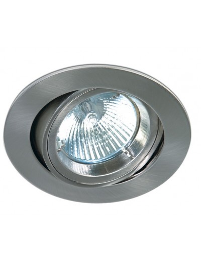 Интериорно осветление - One light Луна за вграждане инокс метал кръгла MR16 GU5.3 50W 12V IP20 с насочване 11105C/MC