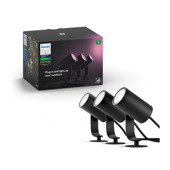 Philips HUE Lily Led Градински спотове на колче антрацит 3 х 8 W 1741430P7 - Smart Външно осветление