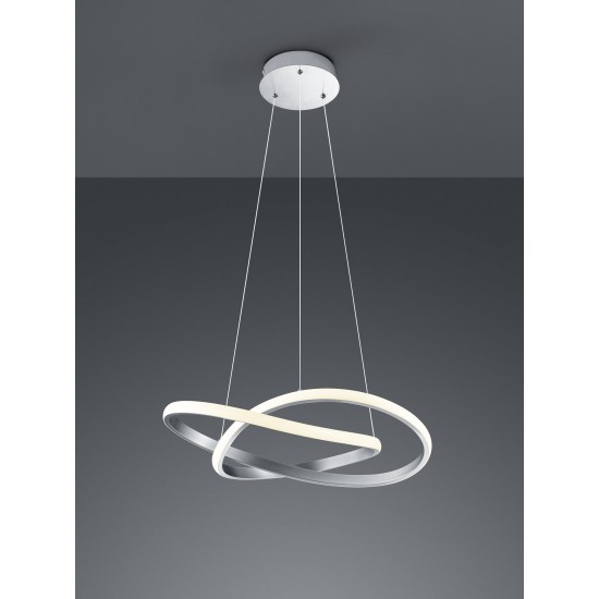 Trio, pendant, LED, 1x27W, 2700Lm, warm light, Course, IP20, nickel mat, R32051107