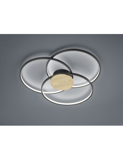 Sedona - Trio Плафониера Sedona 1х40W Интегриран LED 3600Lm Черен мат 673210332