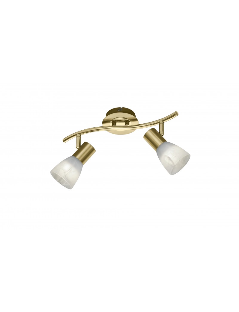 BRILLIANT lampe Sofia Spotrondell 3flg laiton / blanc-albâtre 3x D45