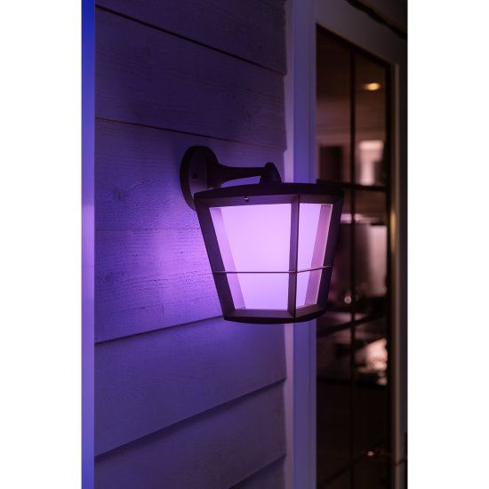 Philips, Градинска лампа, WiFi, LED, 1150Lm, 15 W, Hue Econic, IP44, Черен, 1744030P7 - Градински осветителни тела HUE