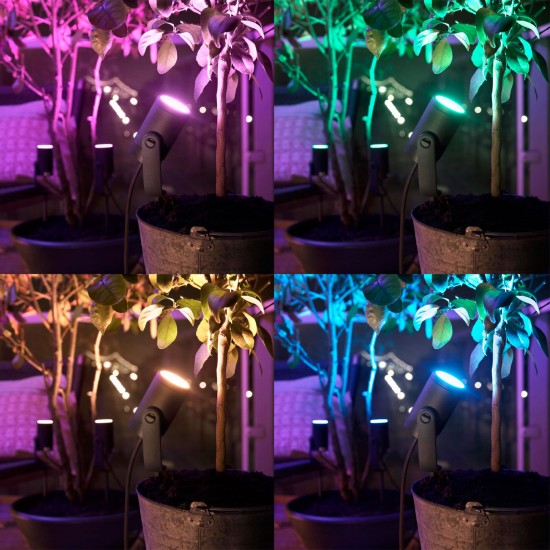 Philips HUE Lily Led Градински спотове на колче антрацит 3 х 8 W 1741430P7 - Smart Външно осветление