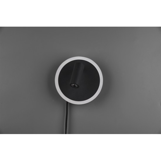 Trio Аплик Jordan 1x5W Интегриран LED 550Lm Черен мат 229210232 - Плафониери и аплици